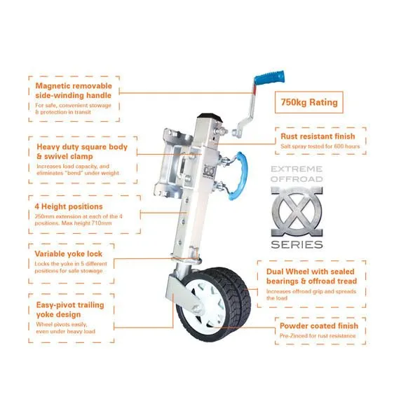 ARK XO Series 750kgs Jockey Wheel