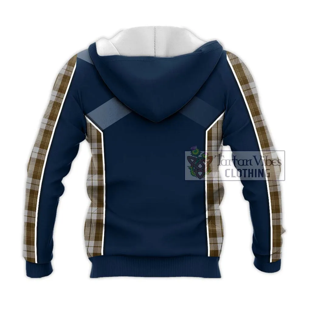 Baillie Dress Tartan Knitted Hoodie with Family Crest and Lion Rampant Vibes Sport Style