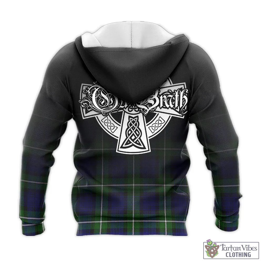 Bannerman Tartan Knitted Hoodie Featuring Alba Gu Brath Family Crest Celtic Inspired