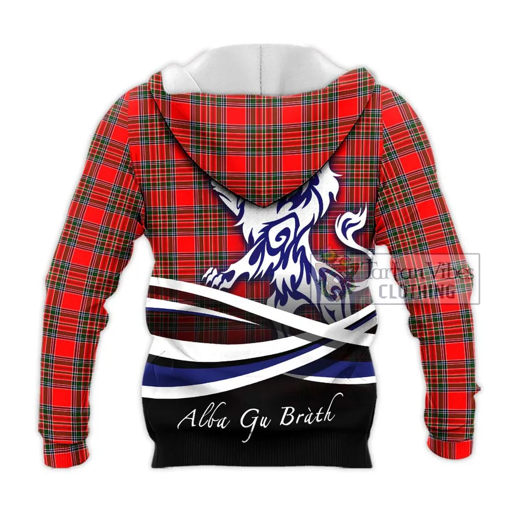 Binning Tartan Knitted Hoodie with Alba Gu Brath Regal Lion Emblem