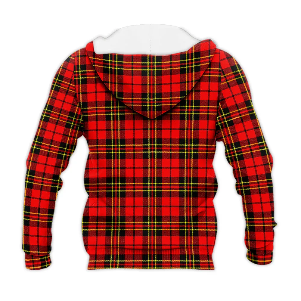 Brodie Modern Tartan Knitted Hoodie with Family Crest