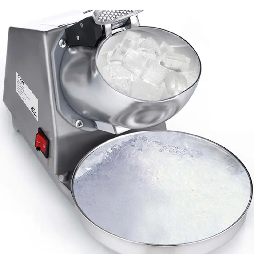 Commercial Ice Shaver Machine Dual Blade Electric Stainless Steel Ice Crusher