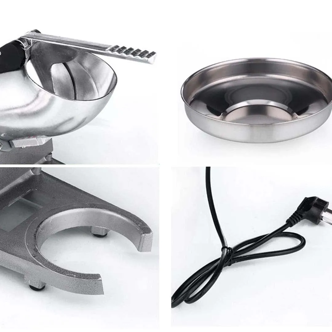 Commercial Ice Shaver Machine Dual Blade Electric Stainless Steel Ice Crusher