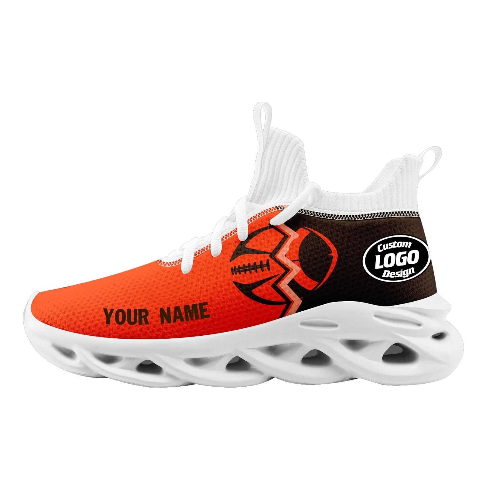 Custom Orange Brownish Red Ohio MaxSoul Shoes and Hat Combo Offer Personalized Combo ZH-D028017-20