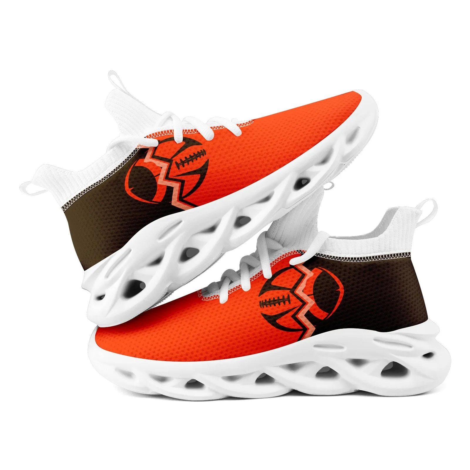 Custom Orange Brownish Red Ohio MaxSoul Shoes and Hat Combo Offer Personalized Combo ZH-D028017-20