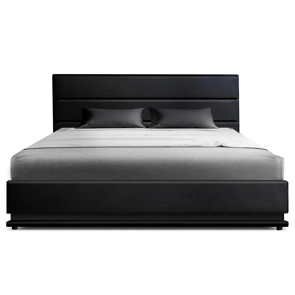 King Package | Henley LED Bed Black & Devon Euro Top Mattress (Medium)