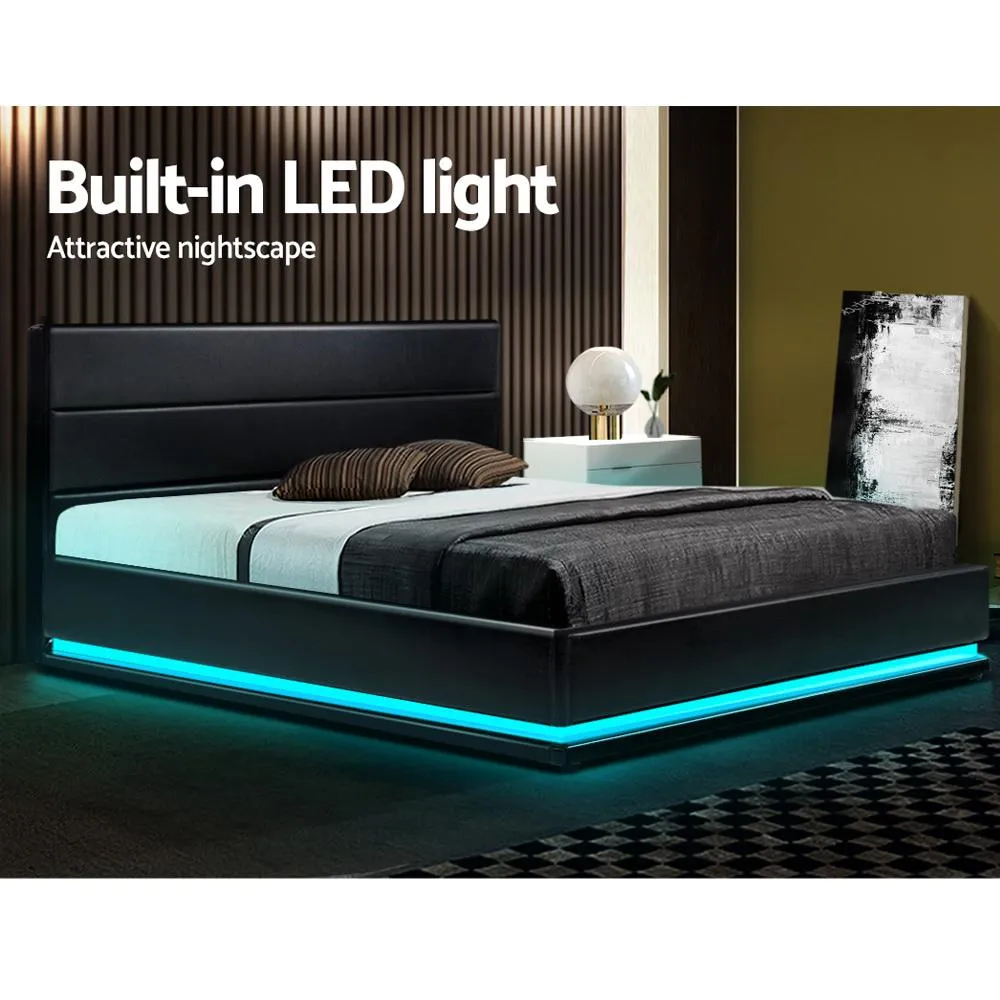 King Package | Henley LED Bed Black & Devon Euro Top Mattress (Medium)