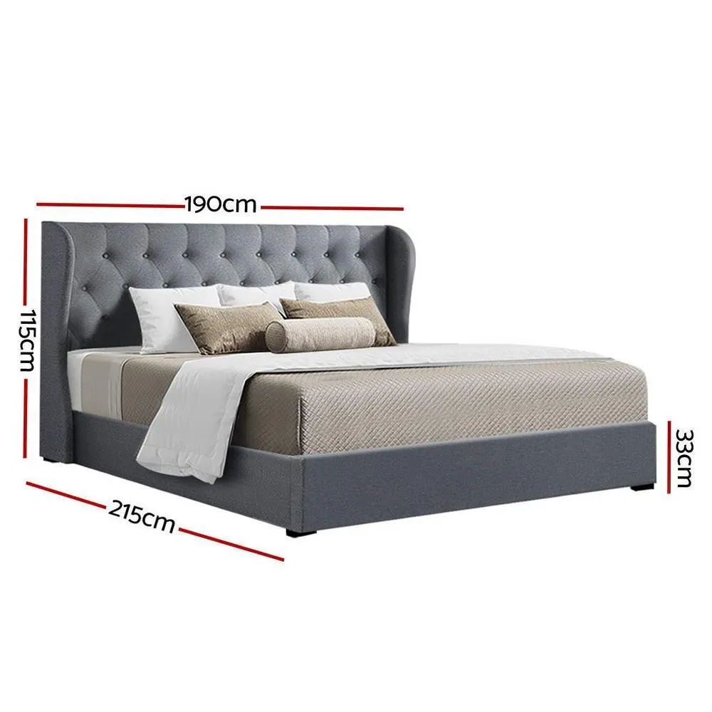 King Premium Package | Elouera Bed Grey, Algarve Euro Top Mattress (Medium Firm) & Bamboo Mattress Topper!