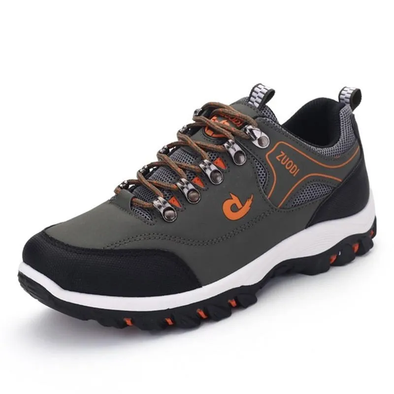 Spring Autumn Breathable Light Men's shoes Wearable Hiking Sneakers Non-slip Quality Leather Casual Shoes Big Size 39-47