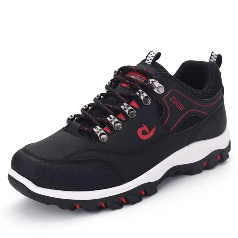 Spring Autumn Breathable Light Men's shoes Wearable Hiking Sneakers Non-slip Quality Leather Casual Shoes Big Size 39-47