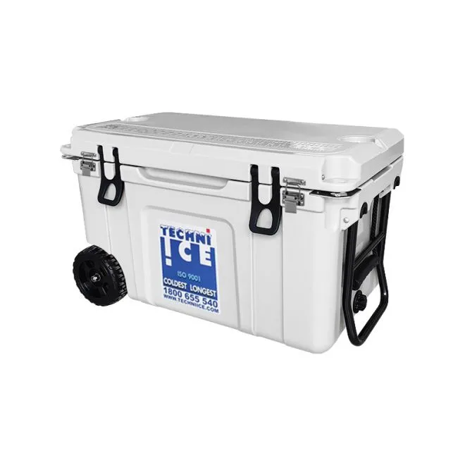 Techni Ice Signature Hardcore Premium Ice Box 55L White with Wheels *PREORDER NOW FOR FRESH STOCKS ARRIVING END OF NOVEMBER*FREE 6 REUSABLE DRY ICE PACKS VALUES $32.95