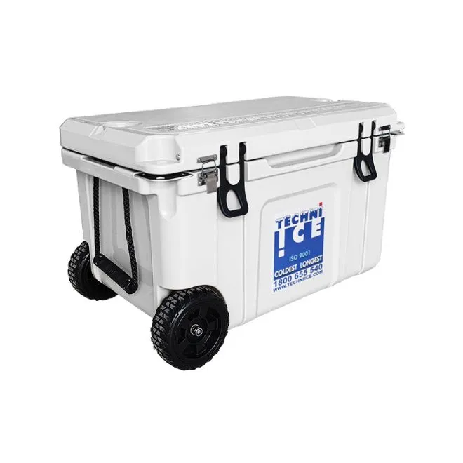 Techni Ice Signature Hardcore Premium Ice Box 55L White with Wheels *PREORDER NOW FOR FRESH STOCKS ARRIVING END OF NOVEMBER*FREE 6 REUSABLE DRY ICE PACKS VALUES $32.95
